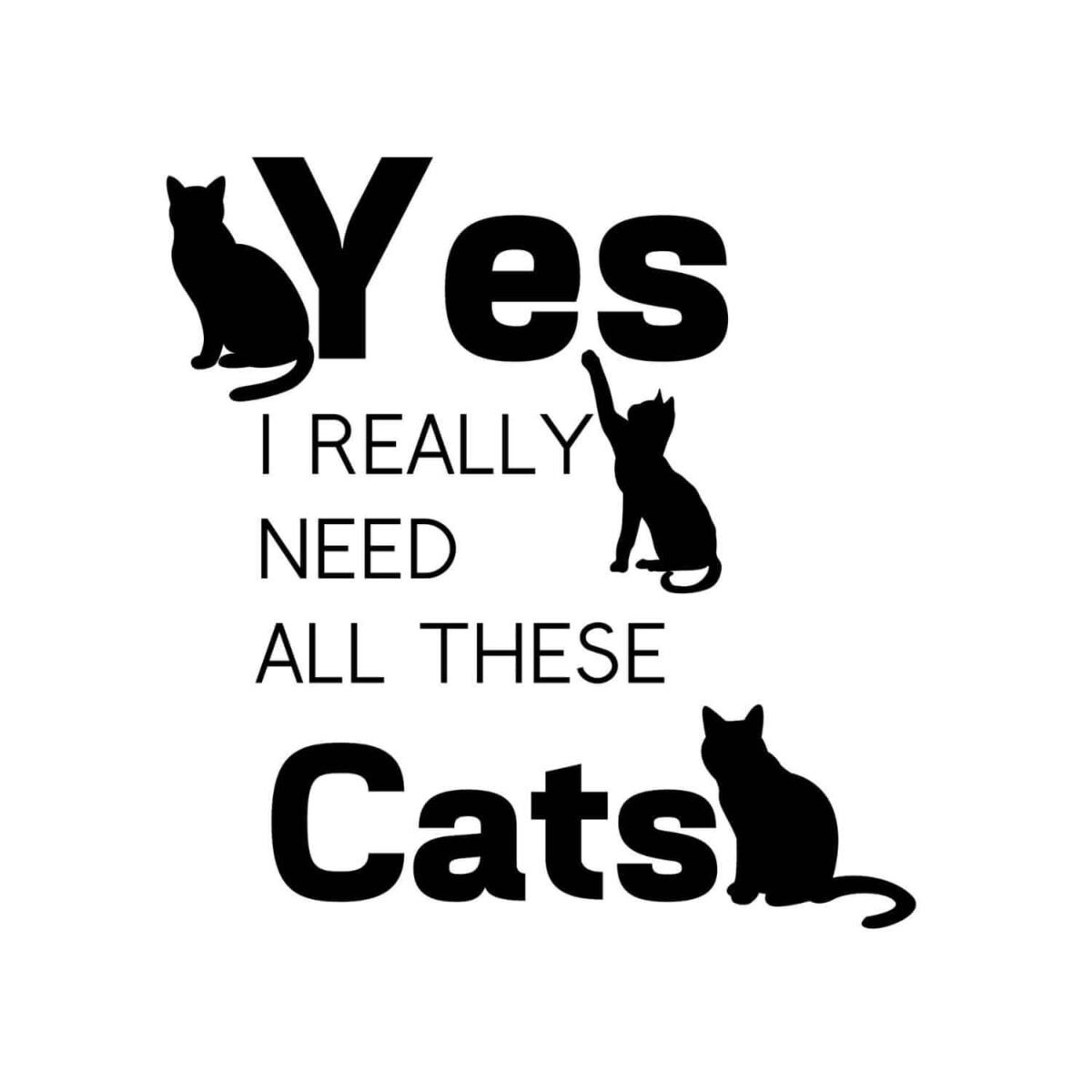 Yes I Really Need All These Cats SVG, PNG, JPG, PDF Files