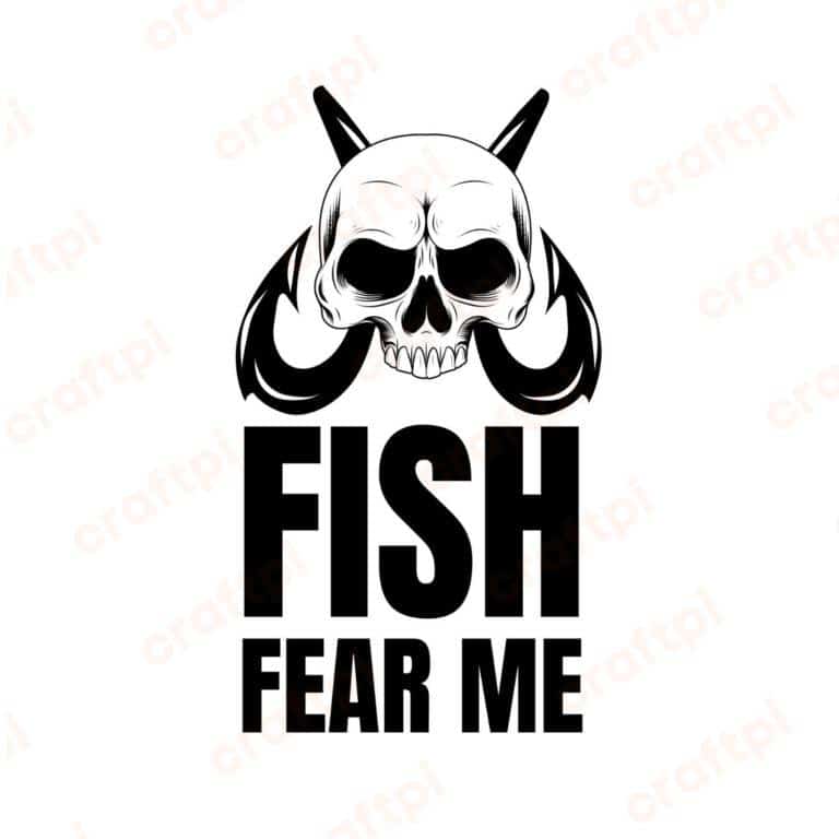 Fish Fear Me Skull SVG, PNG, JPG, PDF Files