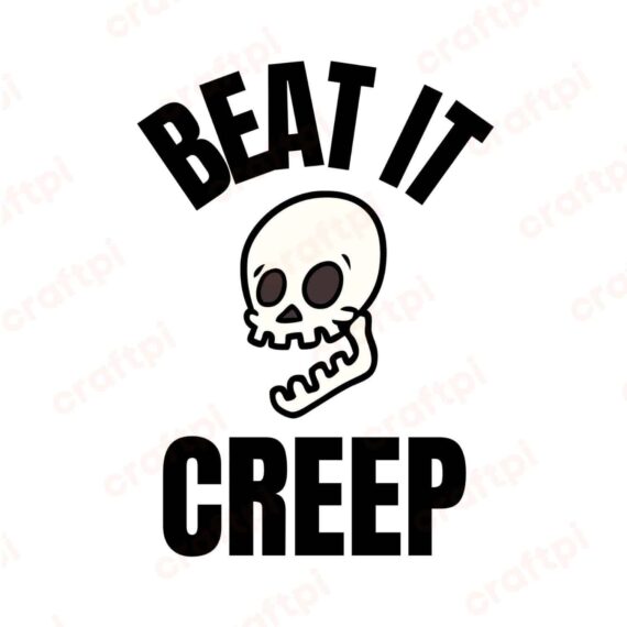 Beat It Creep Skull SVG, PNG, JPG, PDF Files