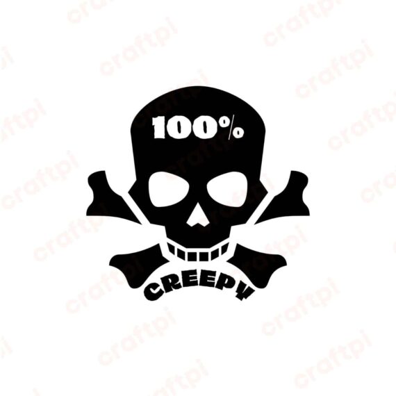 100% Creepy Skull SVG, PNG, JPG, PDF Files