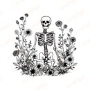 Skeleton With Floral SVG, PNG, JPG, PDF Files