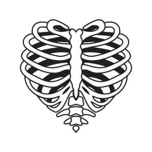 Skeleton Rib Cage Heart SVG, PNG, JPG, PDF Files