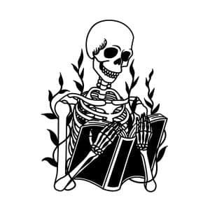 Skeleton Reading Book SVG, PNG, JPG, PDF Files