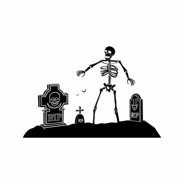Skeleton In Cemetery SVG, PNG, JPG, PDF Files
