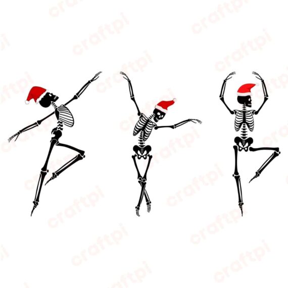Christmas Dancing Skeleton SVG, PNG, JPG, PDF Files