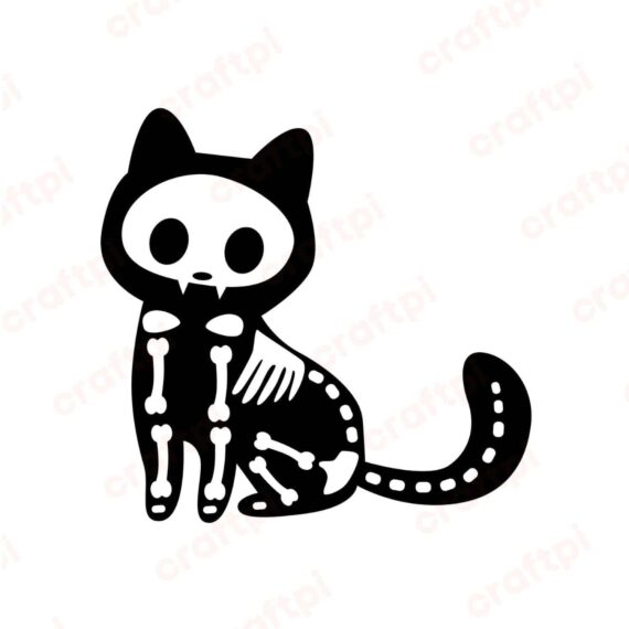 Cat Skeleton SVG, PNG, JPG, PDF Files
