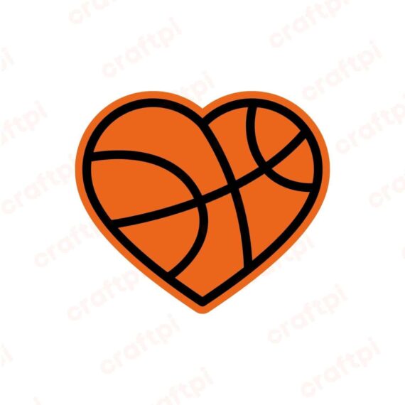 Basketball Heart SVG, PNG, JPG, PDF Files