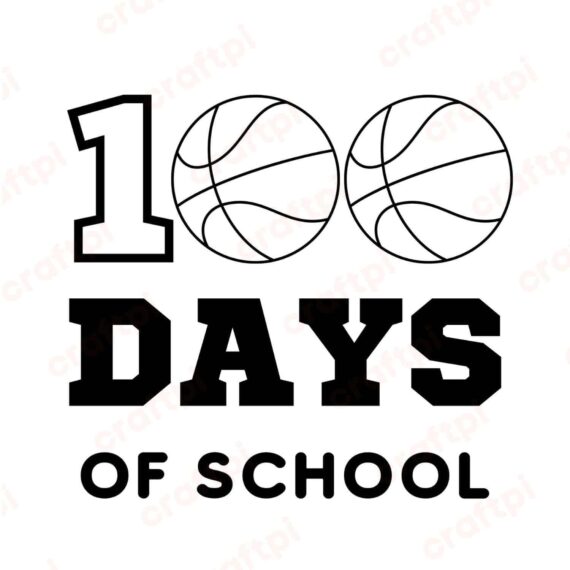 Basketball 100 Days Of School SVG, PNG, JPG, PDF Files