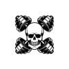 Skull Cross Dumbbells SVG, PNG, JPG, PDF Files