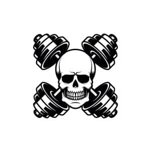 Skull Cross Dumbbells SVG, PNG, JPG, PDF Files