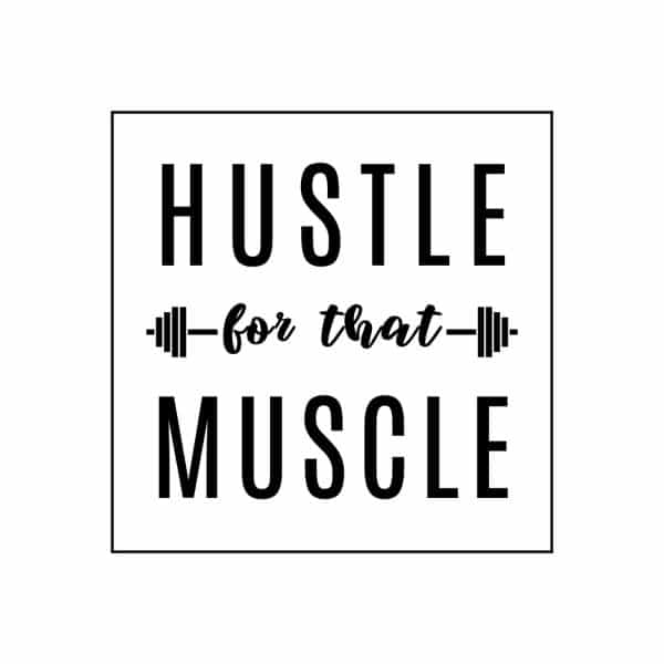 Hustle For That Muscle Frame Water And Do Squats SVG, PNG, JPG, PDF Files