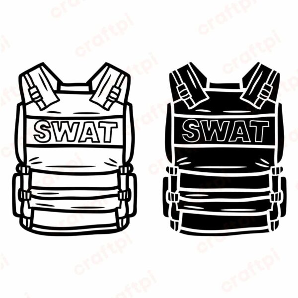 SWAT Vest Clipart SVG, PNG, JPG, PDF Files