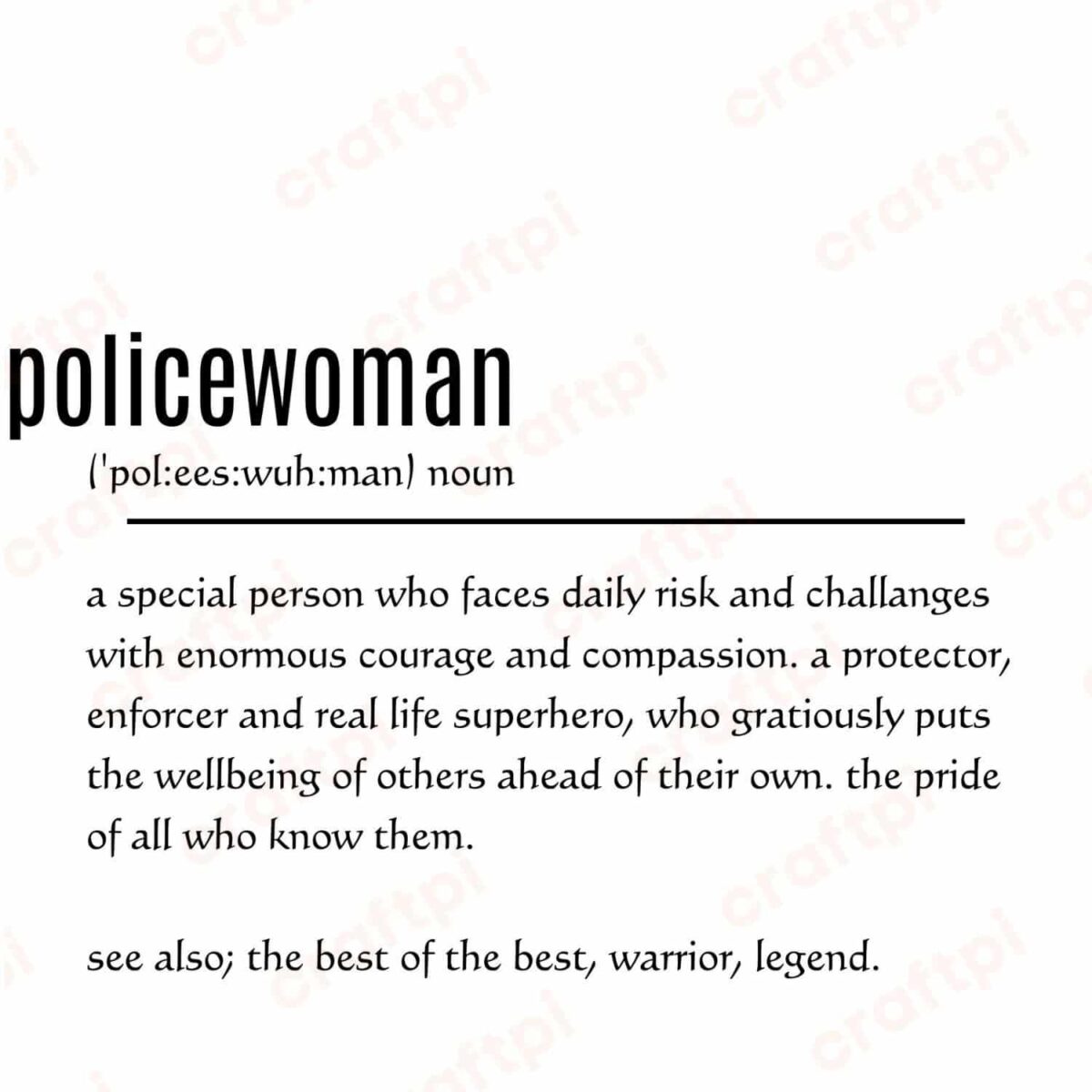 Police Woman Definition SVG, PNG, JPG, PDF Files