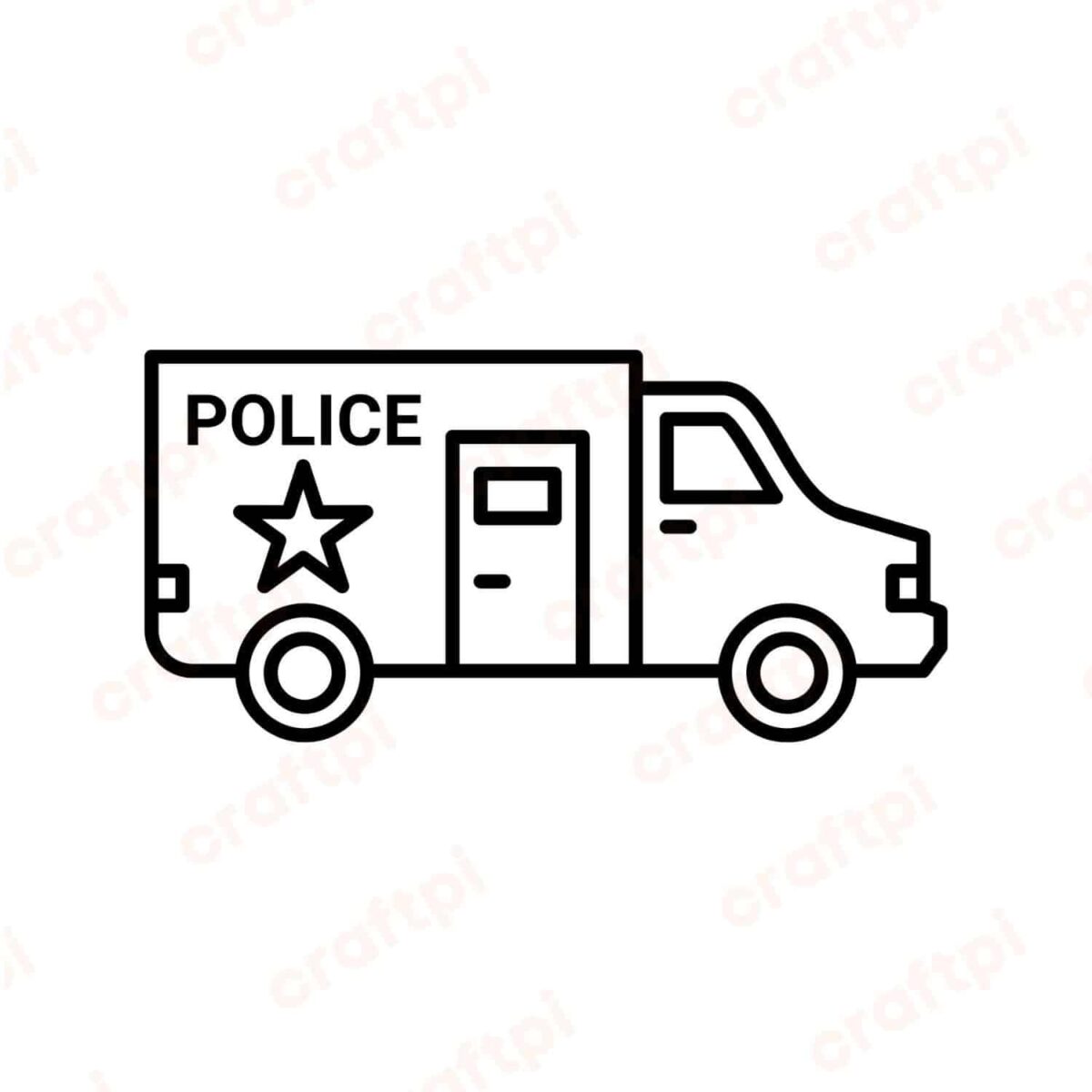 Police Truck SVG, PNG, JPG, PDF Files