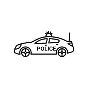 Police Car Outline SVG, PNG, JPG, PDF Files