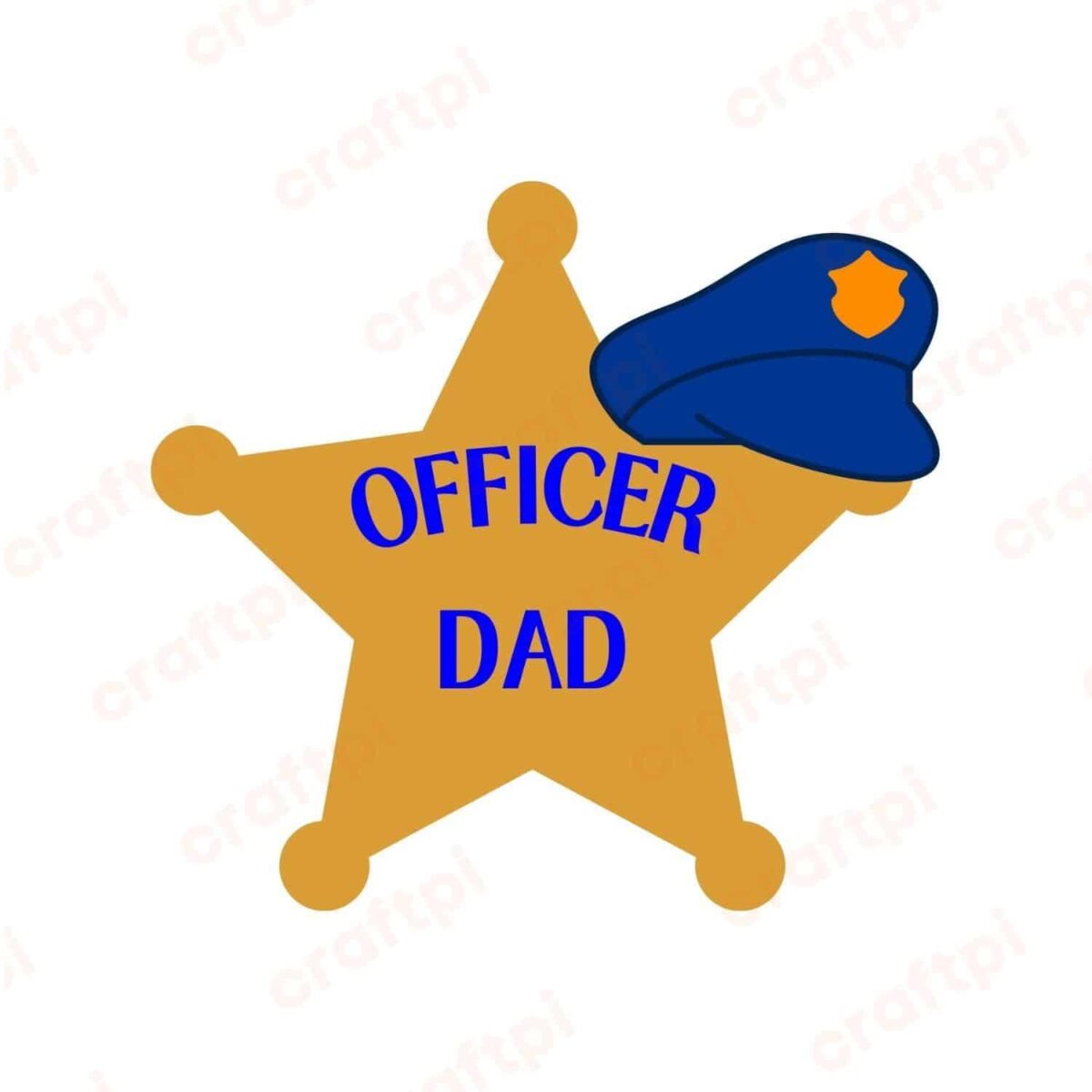 Officer Dad Sheriff Badge SVG, PNG, JPG, PDF Files