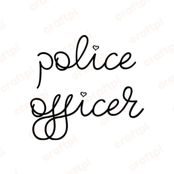 Handwritten Police Officer SVG, PNG, JPG, PDF Files