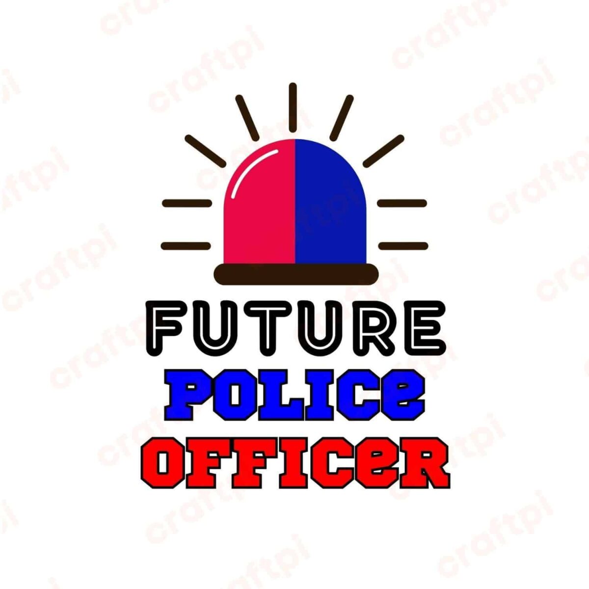 Future Police Officer With Siren SVG, PNG, JPG, PDF Files