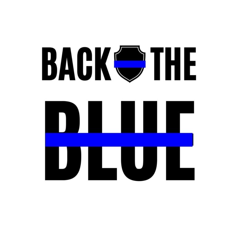 Back The Blue With Police Badge SVG, PNG, JPG, PDF Files