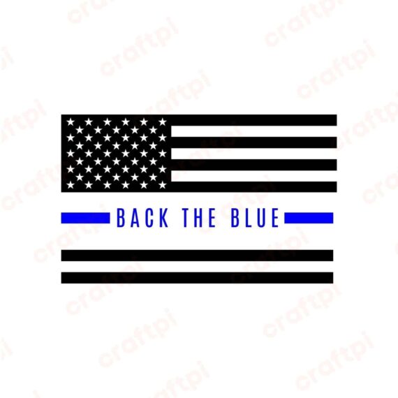 Back The Blue American Flag SVG, PNG, JPG, PDF Files