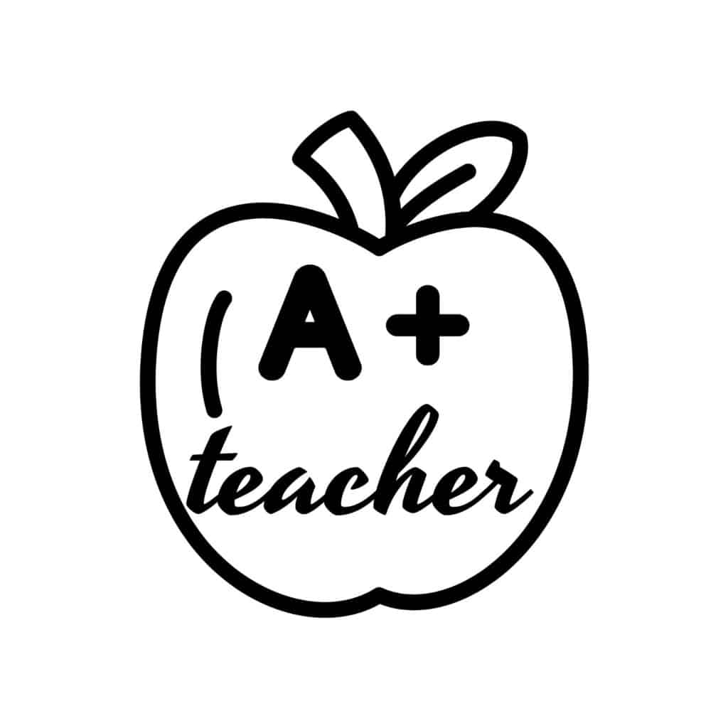 A+ Teacher With Apple SVG, PNG, JPG, PDF Files | Craftpi