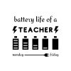Battery Life Of A Teacher SVG, PNG, JPG, PDF Files