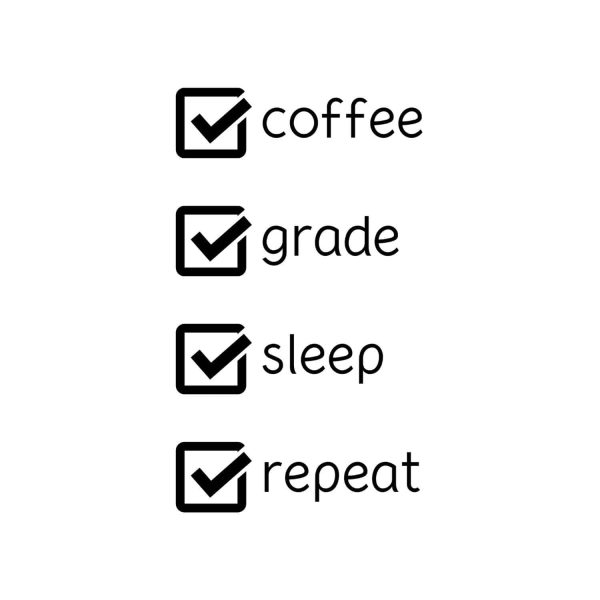 Coffee Grade Sleep Repeat Checkbox SVG, PNG, JPG, PDF Files