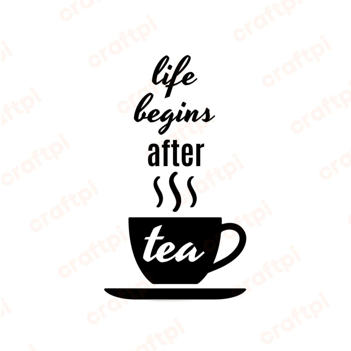 Life Begins After Tea SVG, PNG, JPG, PDF Files