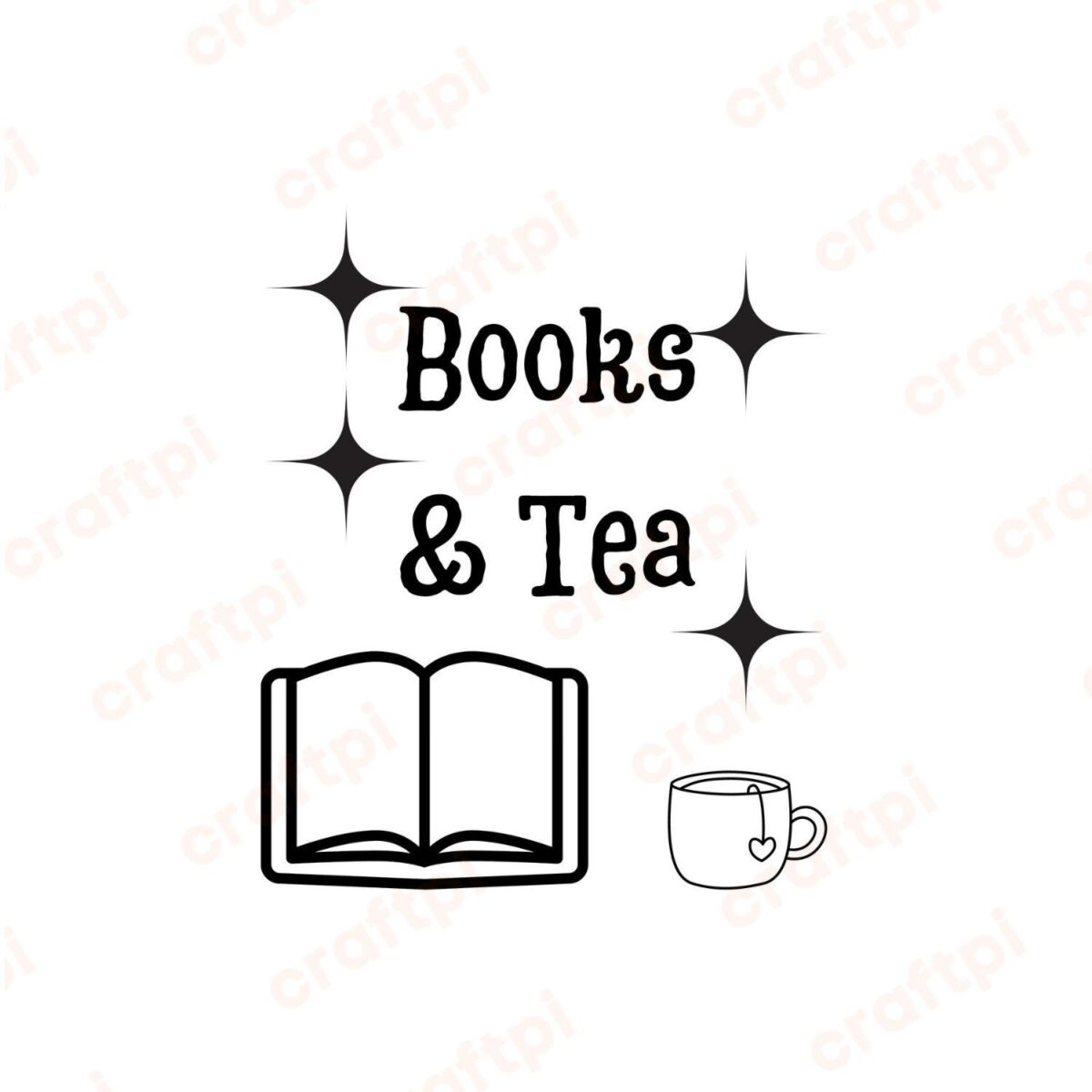 Books And Tea SVG, PNG, JPG, PDF Files