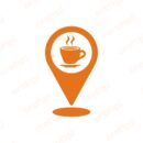 Coffee Location Icon SVG, PNG, JPG, PDF Files