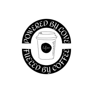 Powered By Love Fueled By Coffee SVG, PNG, JPG, PDF Files