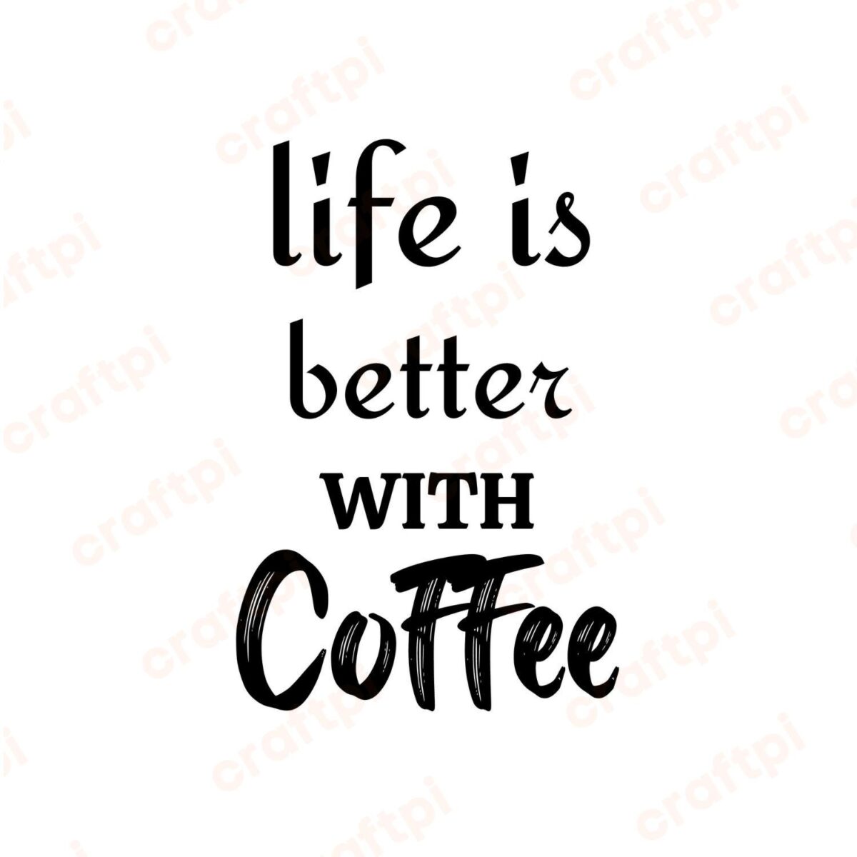 Life Is Better With Coffee SVG, PNG, JPG, PDF Files