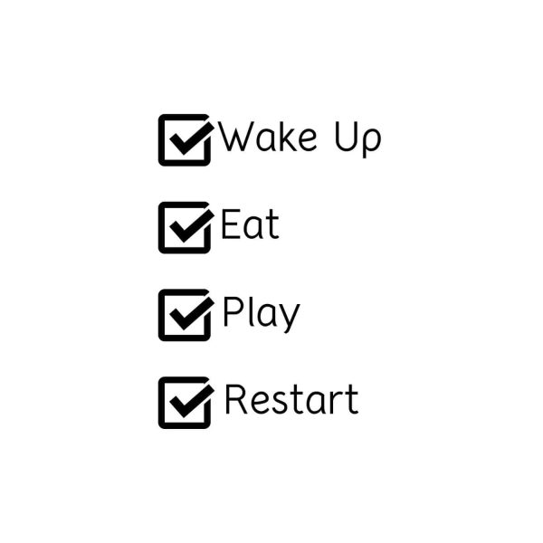 Wake Up Eat Play Restart SVG, PNG, JPG, PDF Files