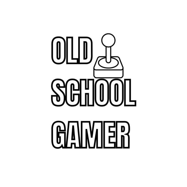 Old School Gamer With Joystick SVG, PNG, JPG, PDF Files