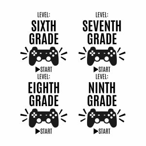 Video Game Sixth Grade To Ninth Grade Bundle SVG, PNG, JPG, PDF Files