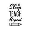 Eat Sleep Teach Repeat SVG, PNG, JPG, PDF Files