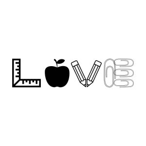 Teacher Love With Ruler Apple Pencil And Paperclip SVG, PNG, JPG, PDF Files