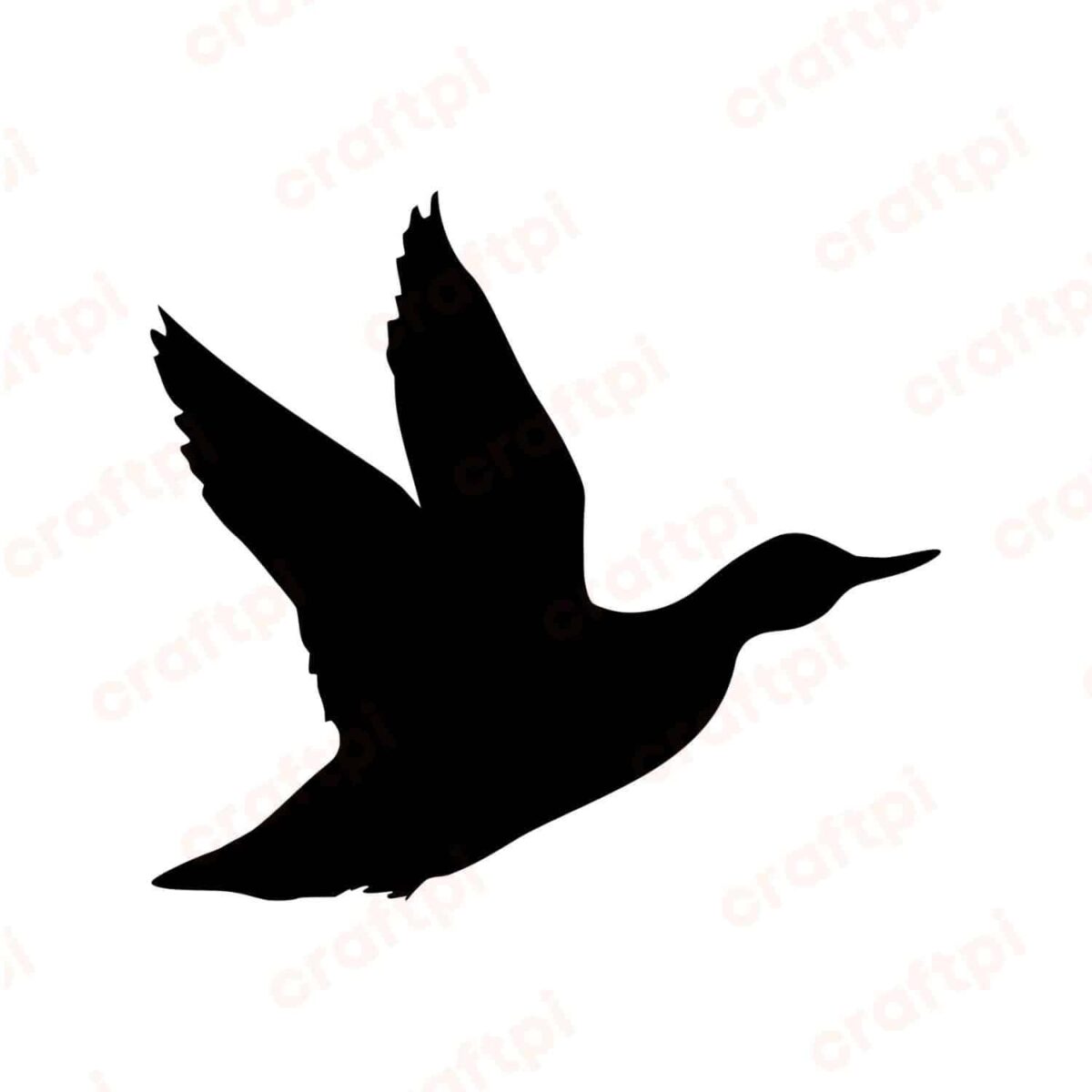 Landing Duck Silhouette SVG, PNG, JPG, PDF Files