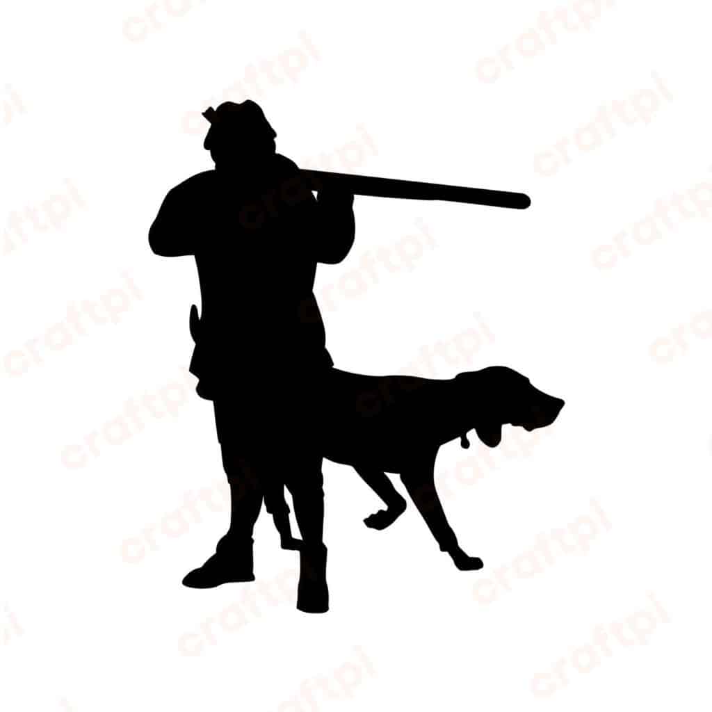 Hunting Man And Dog SVG, PNG, JPG, PDF Files
