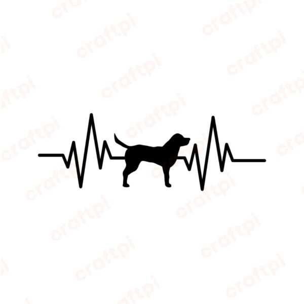 Hunting Dog Heartbeat SVG, PNG, JPG, PDF Files