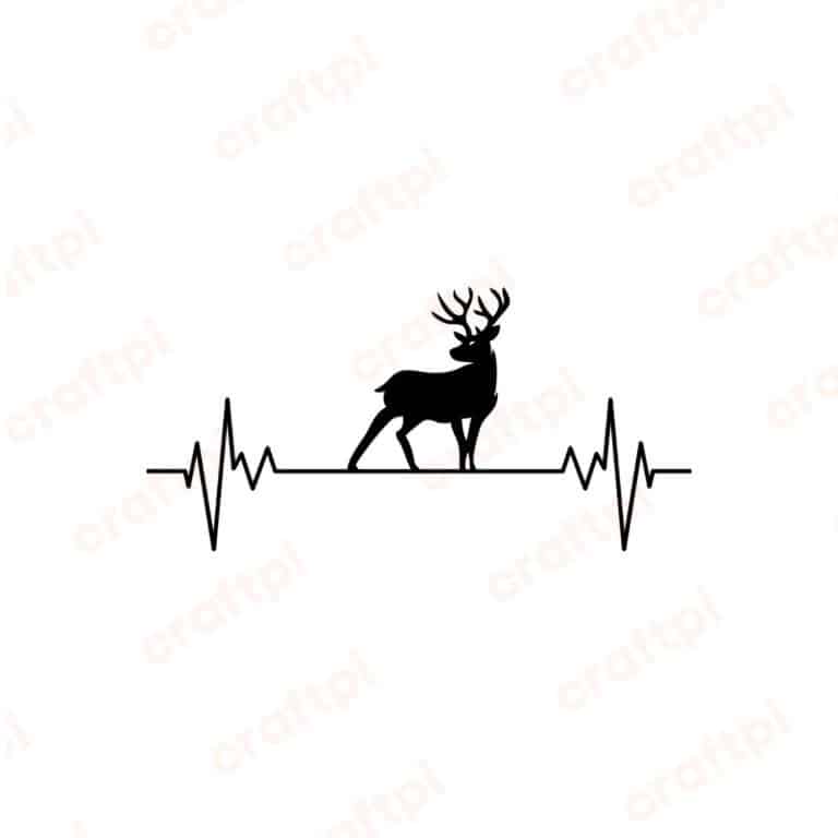 Deer Hunting Heartbeat SVG, PNG, JPG, PDF Files