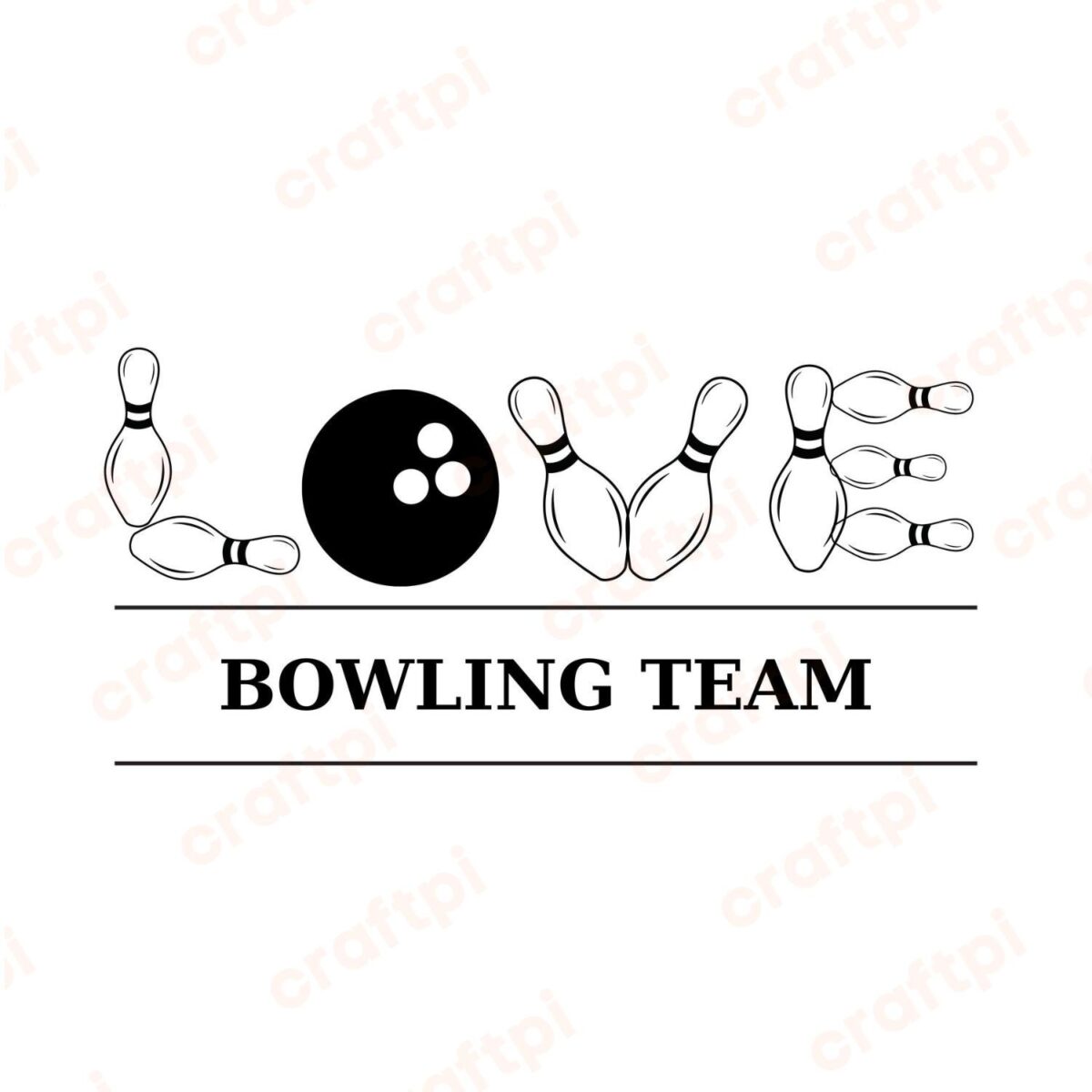 Love Bowling Team SVG, PNG, JPG, PDF Files