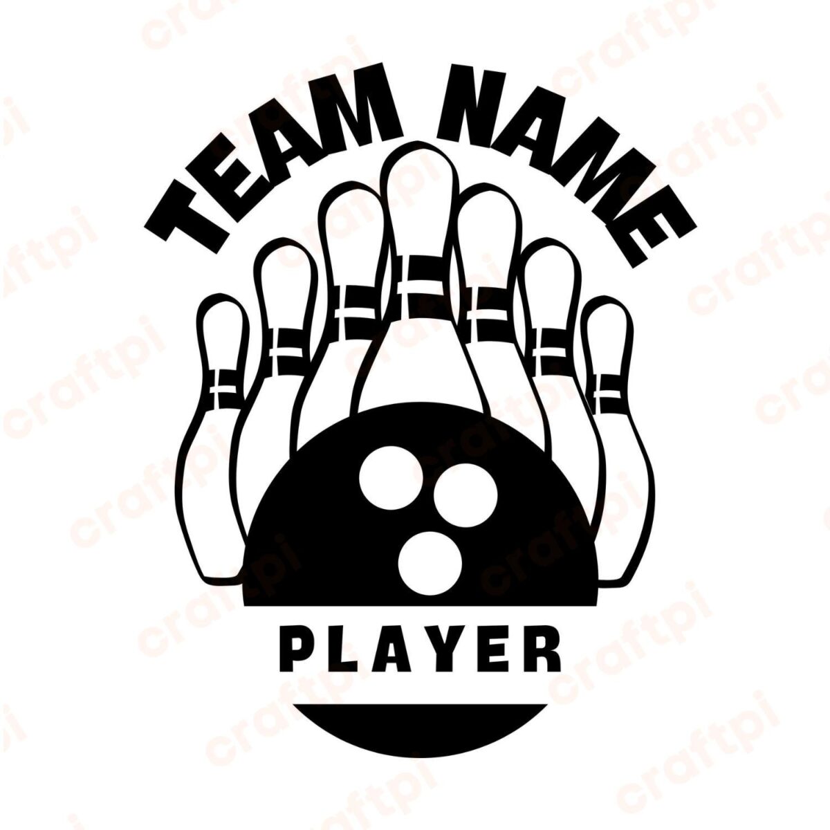 Bowling Team And Player Monogram SVG, PNG, JPG, PDF Files
