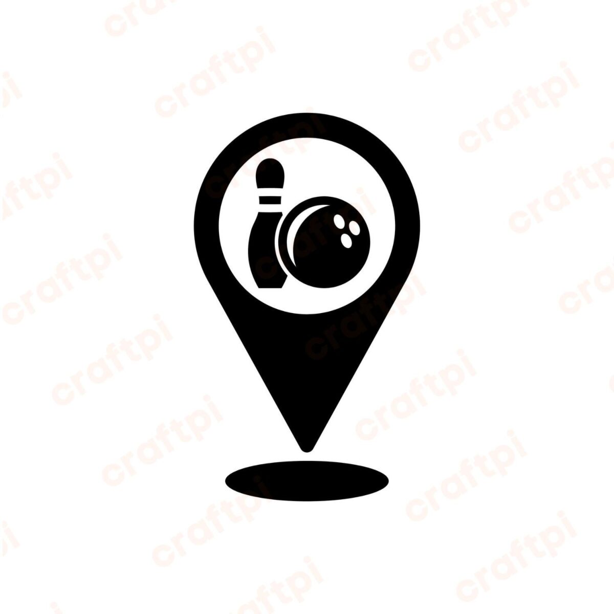 Bowling Location Icon SVG, PNG, JPG, PDF Files