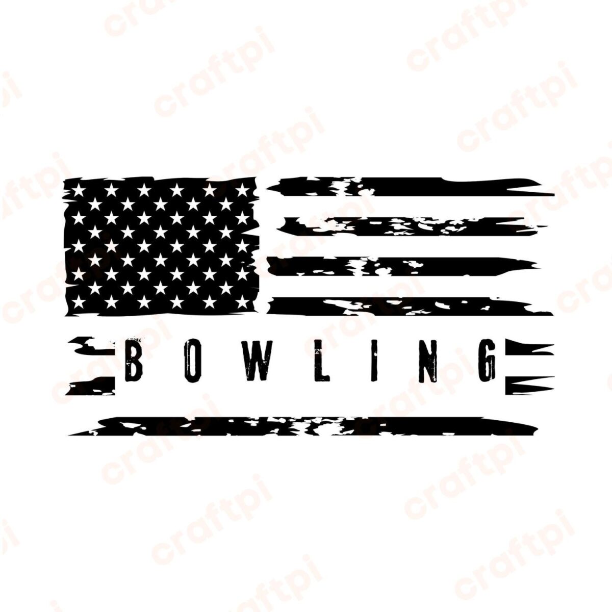 Bowling Flag Distressed SVG, PNG, JPG, PDF Files
