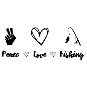 Peace Love Fishing with Fishing Rod SVG, PNG, JPG, PDF Files