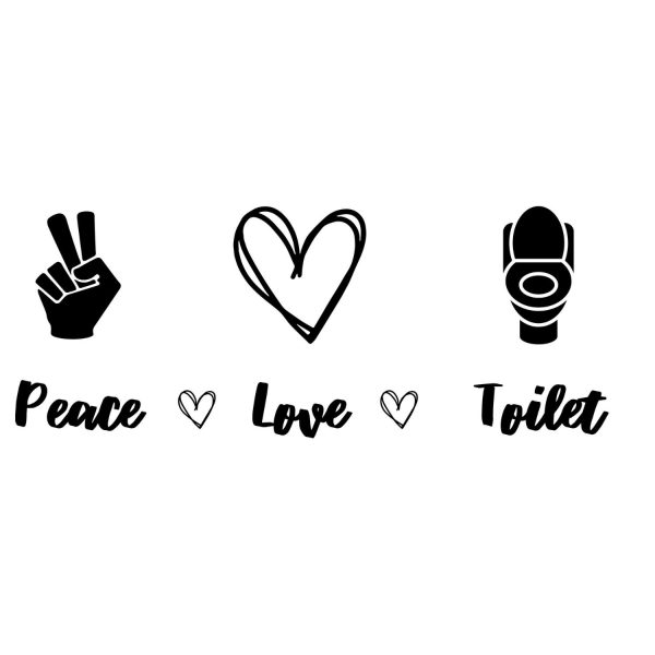 Peace Love Toilet SVG, PNG, JPG, PDF Files