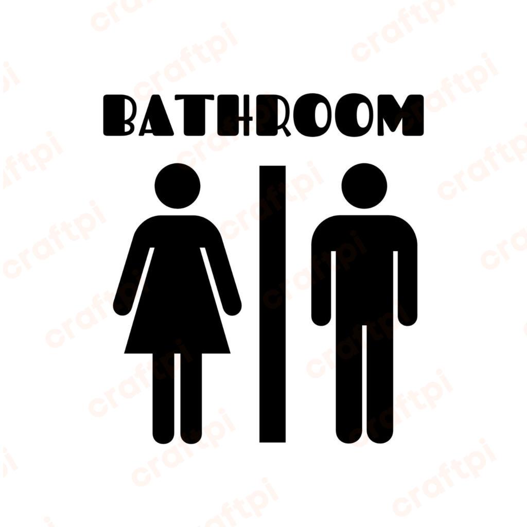Bathroom Sign SVG, PNG, JPG, PDF Files
