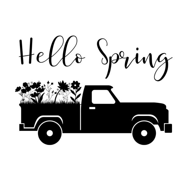 Hello Spring Truck SVG, PNG, JPG, PDF Files