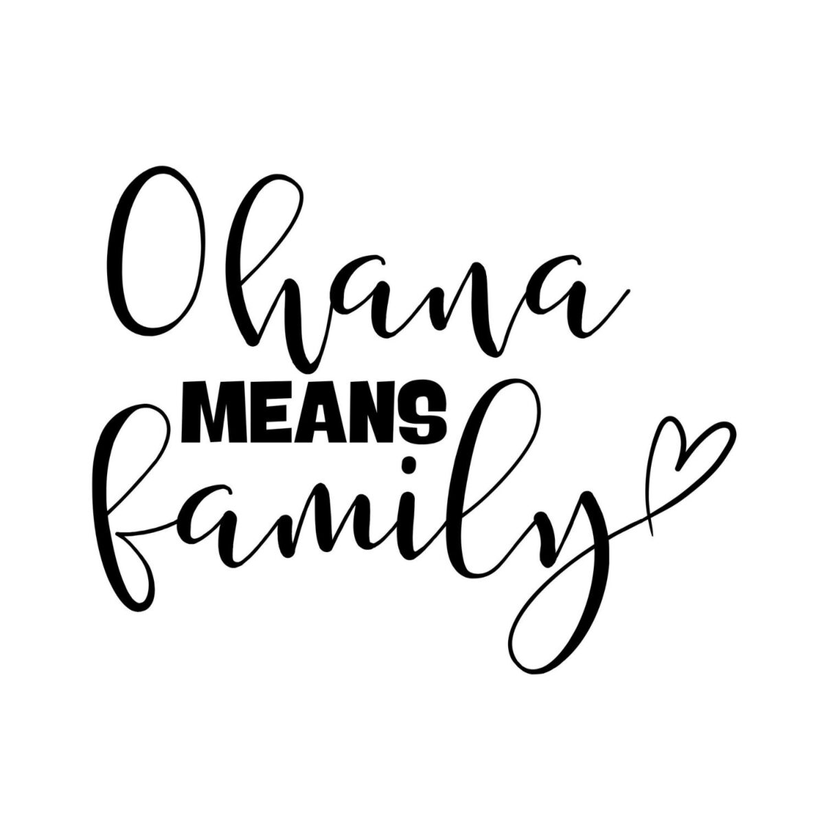 Ohana Means Family SVG, PNG, JPG, PDF Files